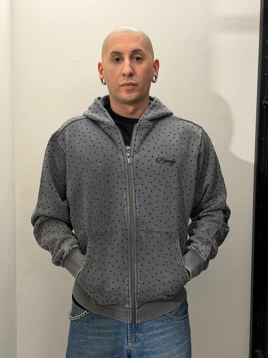 Ripngems Zip Up Hoodie (Charcoal Wash)