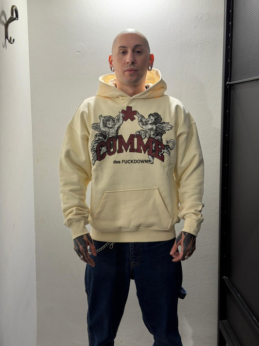 felpa cappuccio con stampa sul davanti comme des fuckdown